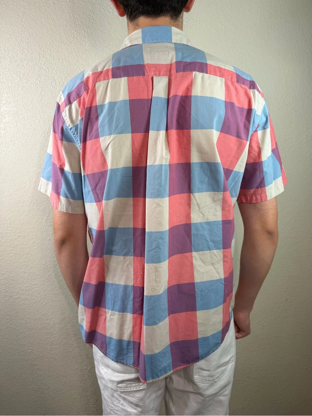 Patagonia Button Up Checker Plaid Short Sleeve Shirt Men’s Large